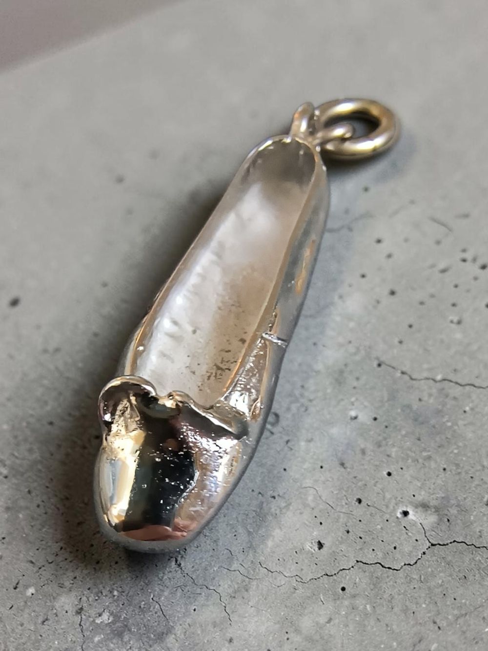 Silver-Tone Detailed Ballet Flat Charm Or Pendant Brand New
